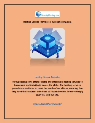 Hosting Service Providers | Turnuphosting.com