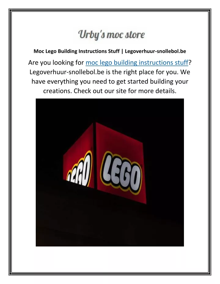 moc lego building instructions stuff legoverhuur