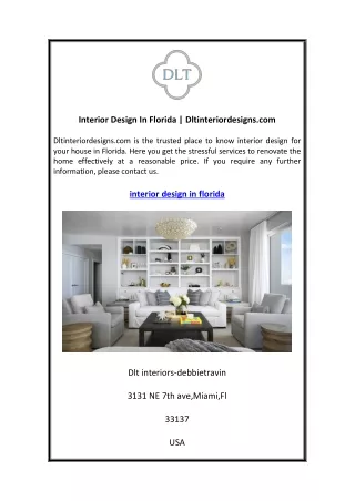 Interior Design In Florida  Dltinteriordesigns.com