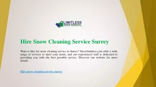 hire snow cleaning service surrey