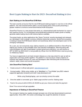 Best Crypto Staking to Start In 2023