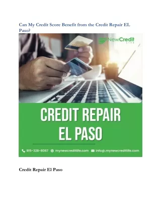 Can My Credit Score Benefit from the Credit Repair EL Paso