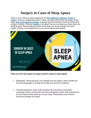 surgery in cases of sleep apnea