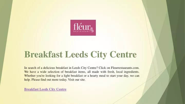 breakfast leeds city centre
