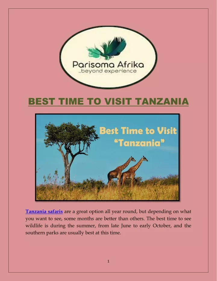 best time to visit tanzania