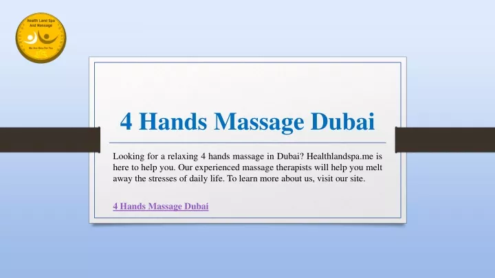 4 hands massage dubai