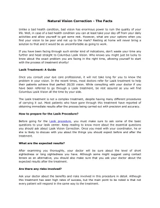natural vision correction the facts
