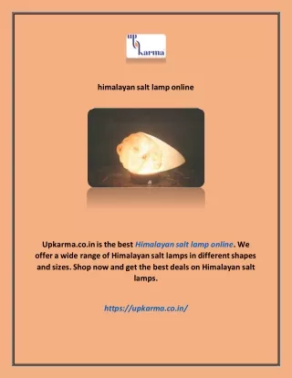 Himalayan Salt Lamp Online | Upkarma.co.in