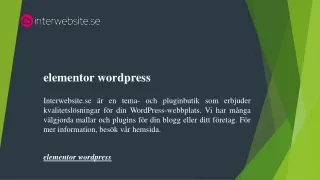 elementor wordpress