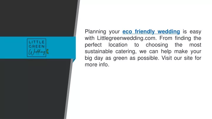 planning your eco friendly wedding is easy with