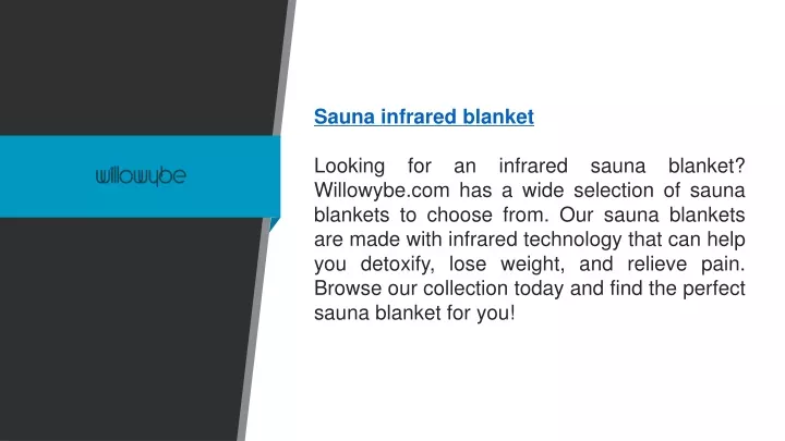 sauna infrared blanket looking for an infrared