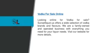 Vodka for Sale Online  Sunsetliquor.us