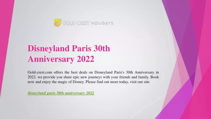 disneyland paris 30th anniversary 2022