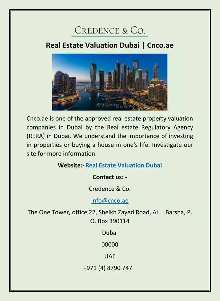 real estate valuation dubai cnco ae