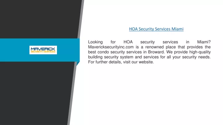 hoa security services miami