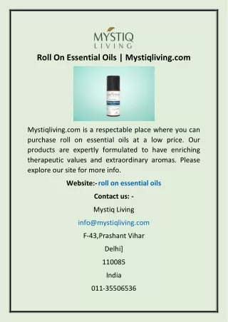 roll on essential oils mystiqliving com