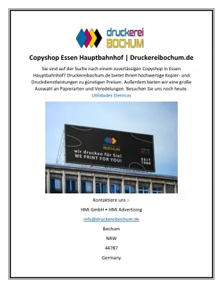 Copyshop Essen Hauptbahnhof  Druckereibochum.de