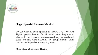 skype spanish lessons mexico