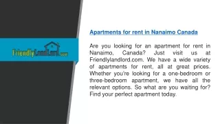 Apartments for Rent in Nanaimo Canada Friendlylandlord.com