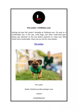 Pet Locker  Petl0cker.com