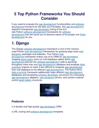 5 top python frameworks you should consider