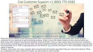 cox customer support 1 800 775 5582