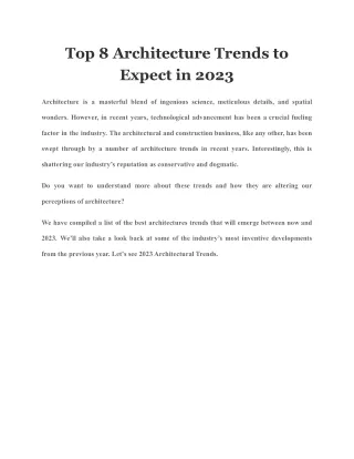 top 8 architecture trends to expect in 2023