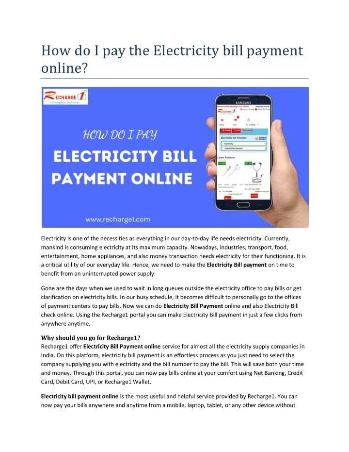 how do i pay the electricity bill payment online