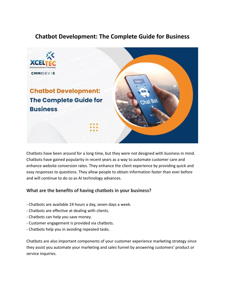 chatbot development the complete guide