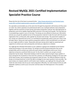 revised mysql 2021 certified implementation