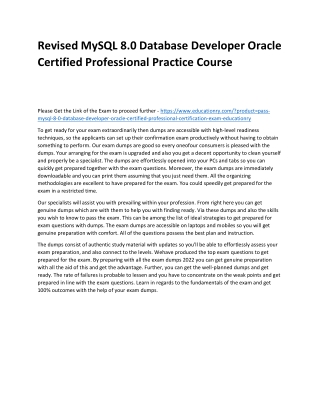 revised mysql 8 0 database developer oracle