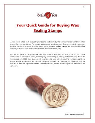 Your Quick Guide for Buying Wax Sealing Stamps
