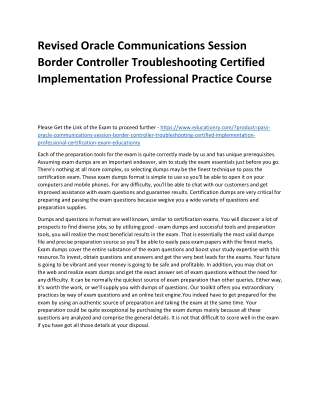 revised oracle communications session border