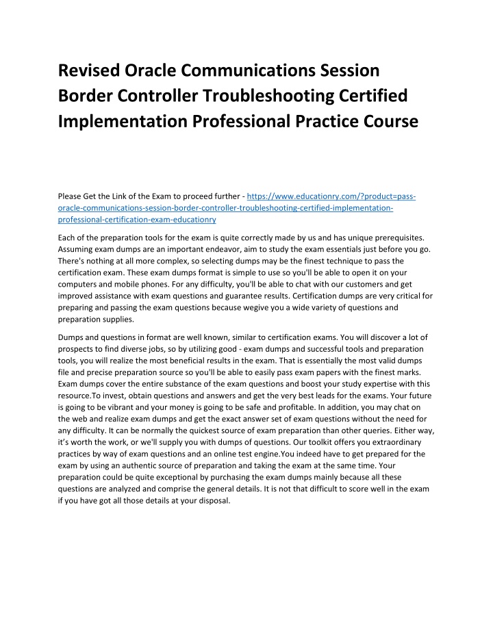 revised oracle communications session border