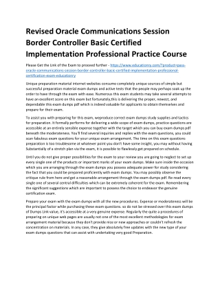 revised oracle communications session border