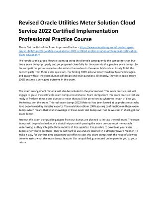 revised oracle utilities meter solution cloud