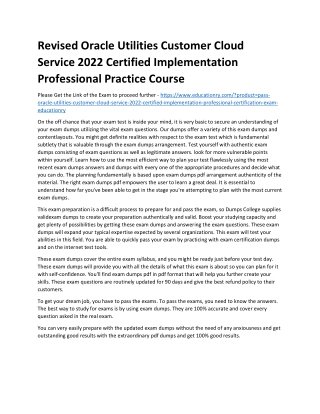 revised oracle utilities customer cloud service