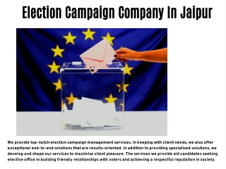 Election Campaign Company In Jaipur