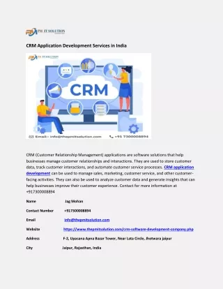 CRM Application Development Services in India