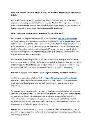 navigating amazon s reimbursement services