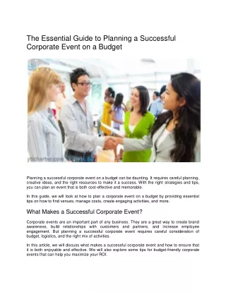 The Essential Guide to Planning a Successful Corporate Event on a Budget
