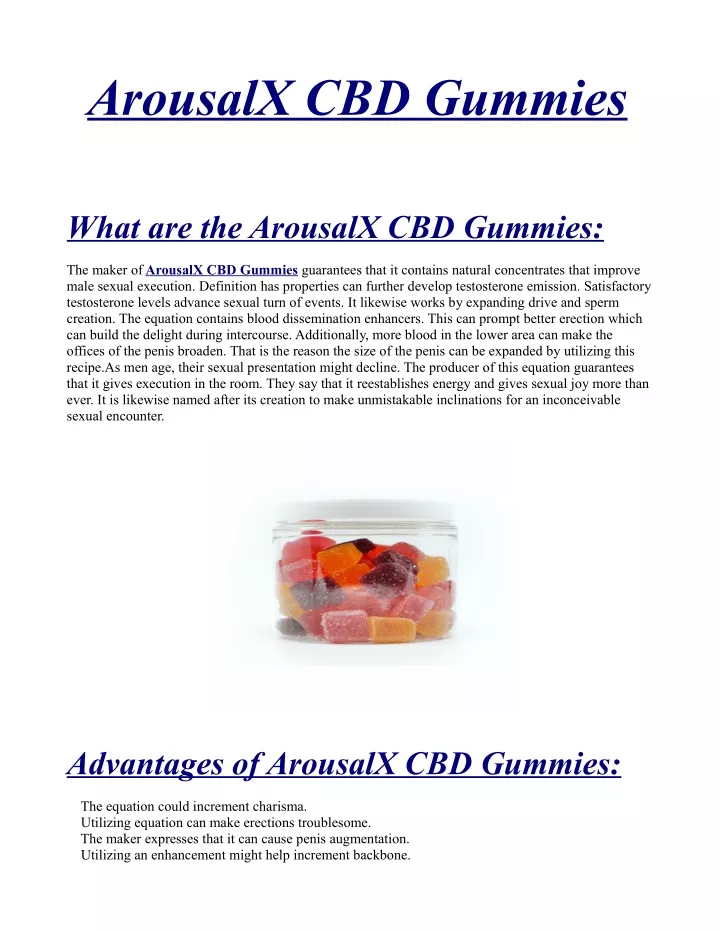 arousalx cbd gummies
