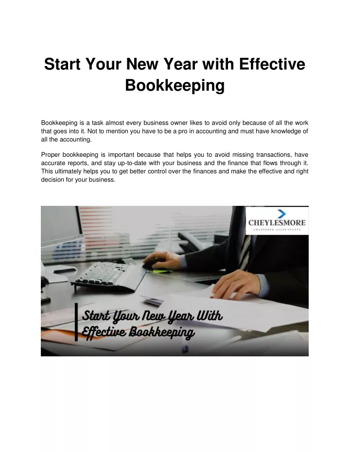 start your new year with effective bookkeeping