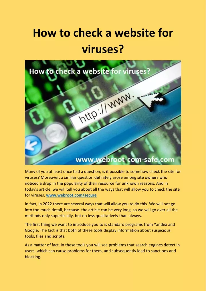 how to check a website for viruses