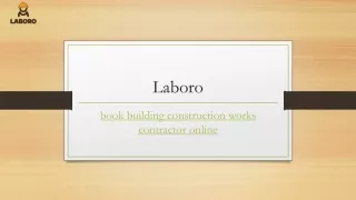 Book Building Construction Works Contractor Online | Laborotech.in