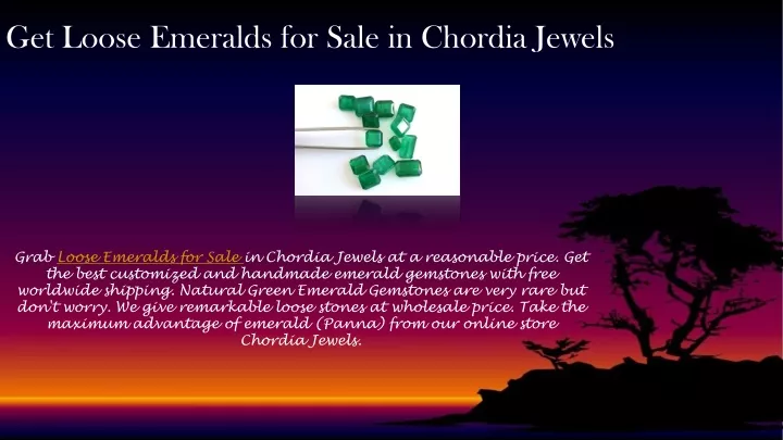 get loose emeralds for sale in chordia jewels