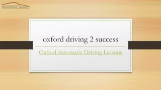 Oxford Automatic Driving Lessons | Oxforddriving2success.co.uk