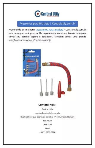 Acessórios para Bicicleta | Centralutily.com.br