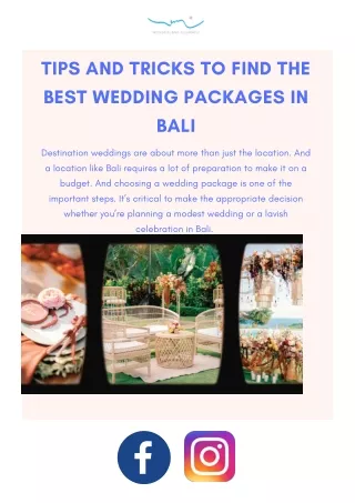 Choose The Best Destination Wedding in Bali