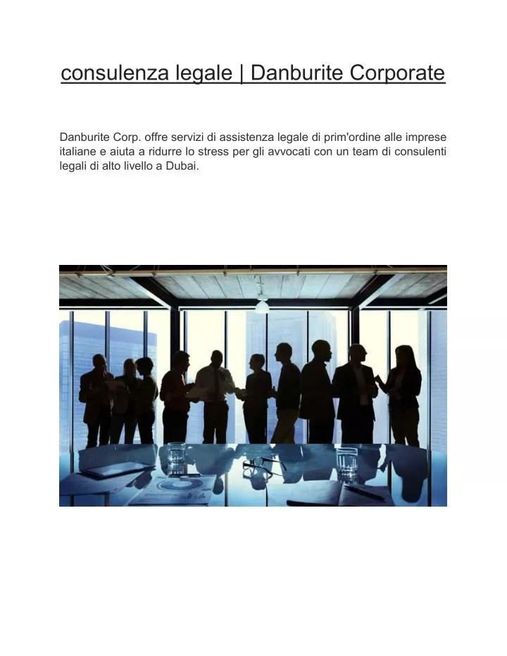 consulenza legale danburite corporate